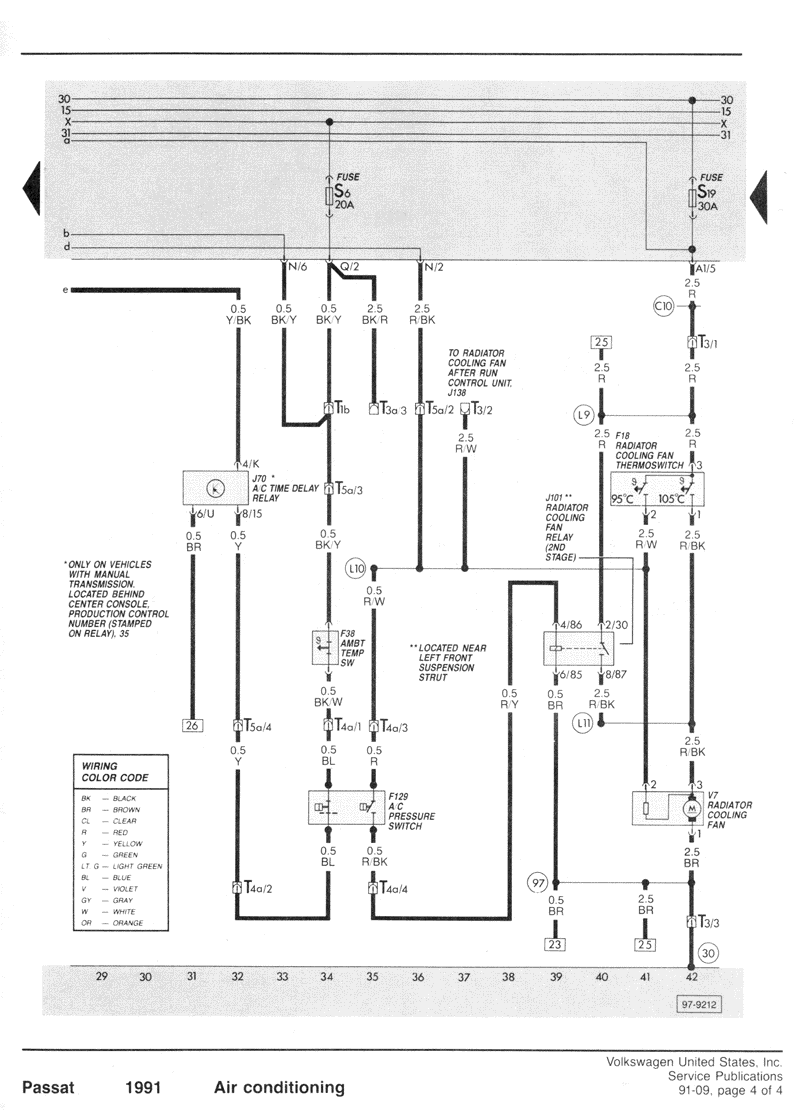 электросхема кондиционера фольксваген пассат b3